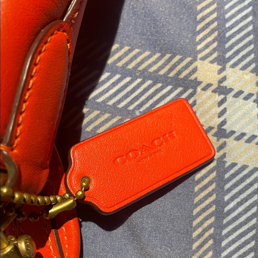 Coach Orange Leather Shoulder Bag - Picture 2 of 5